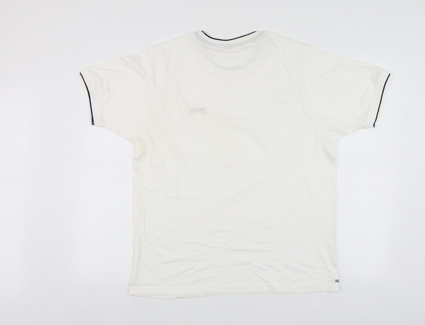 Slazenger Mens White  Cotton  T-Shirt Size L Round Neck