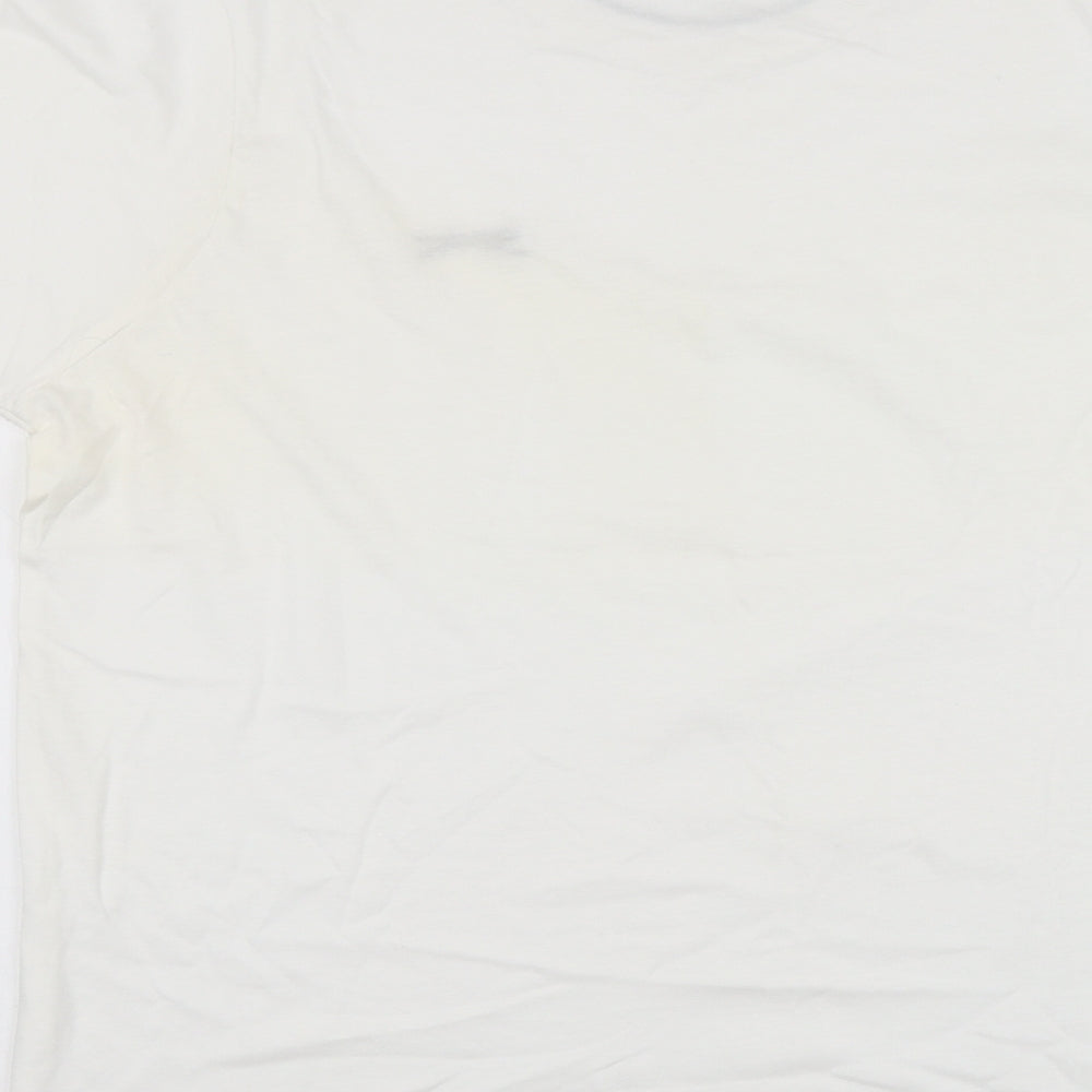 Slazenger Mens White  Cotton  T-Shirt Size L Round Neck