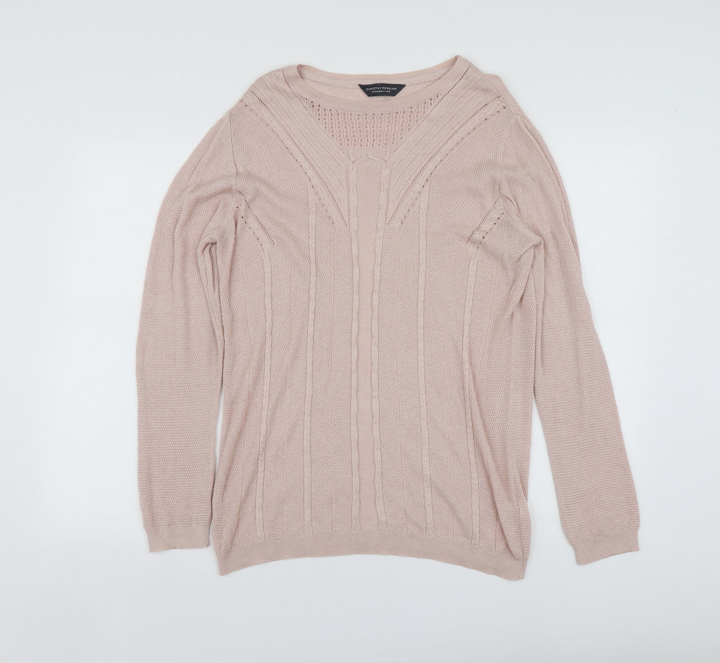 Dorothy Perkins Womens Pink Round Neck  Viscose Pullover Jumper Size 16