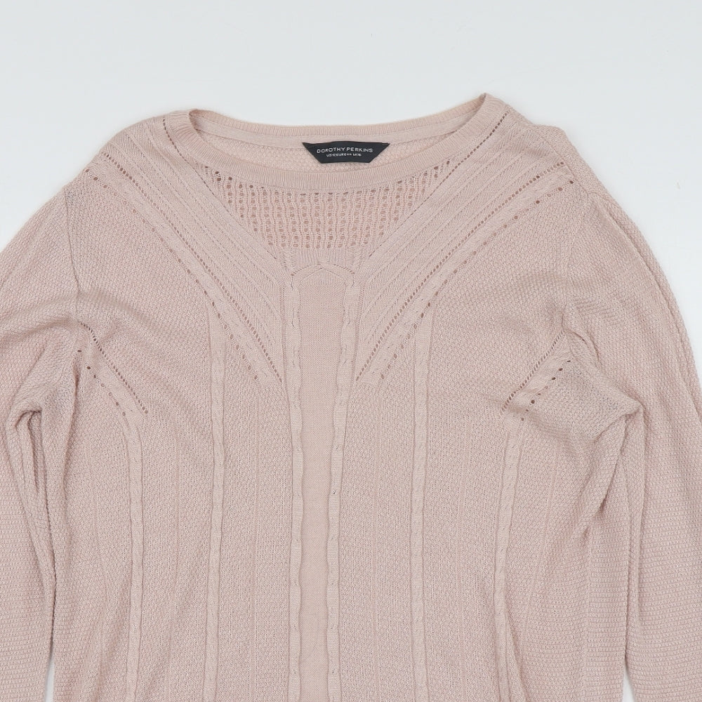 Dorothy Perkins Womens Pink Round Neck  Viscose Pullover Jumper Size 16