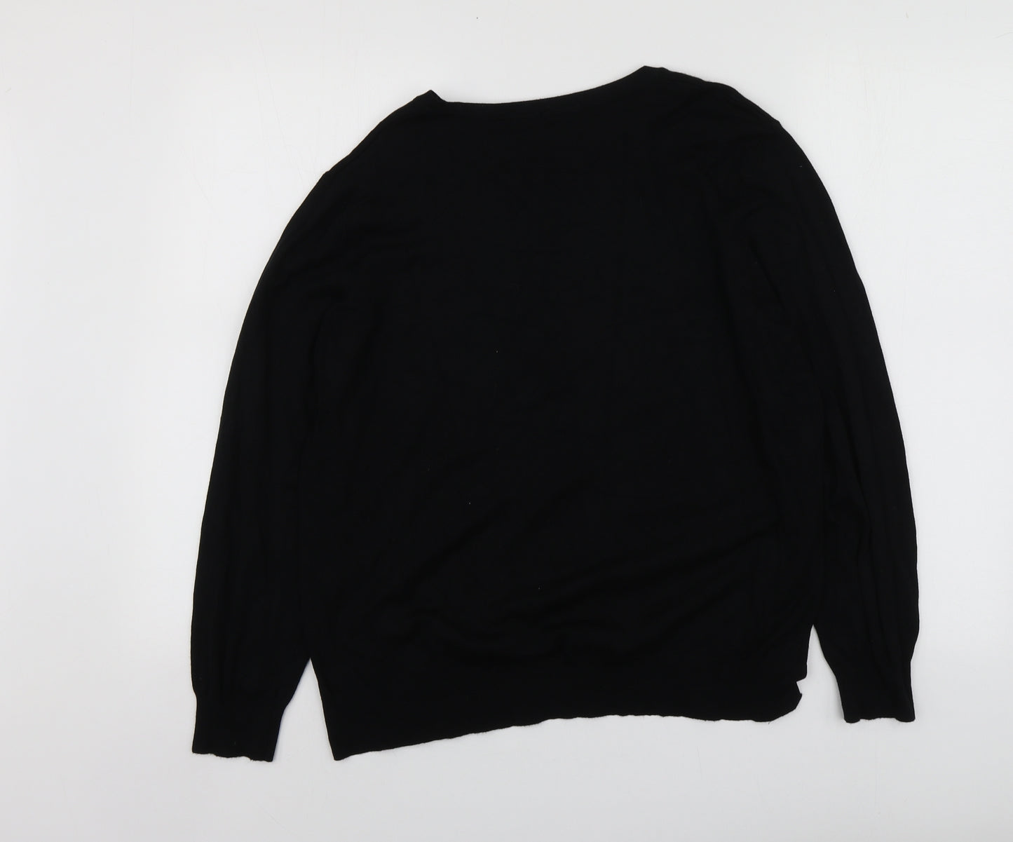 George Womens Black Round Neck  Viscose Pullover Jumper Size 18