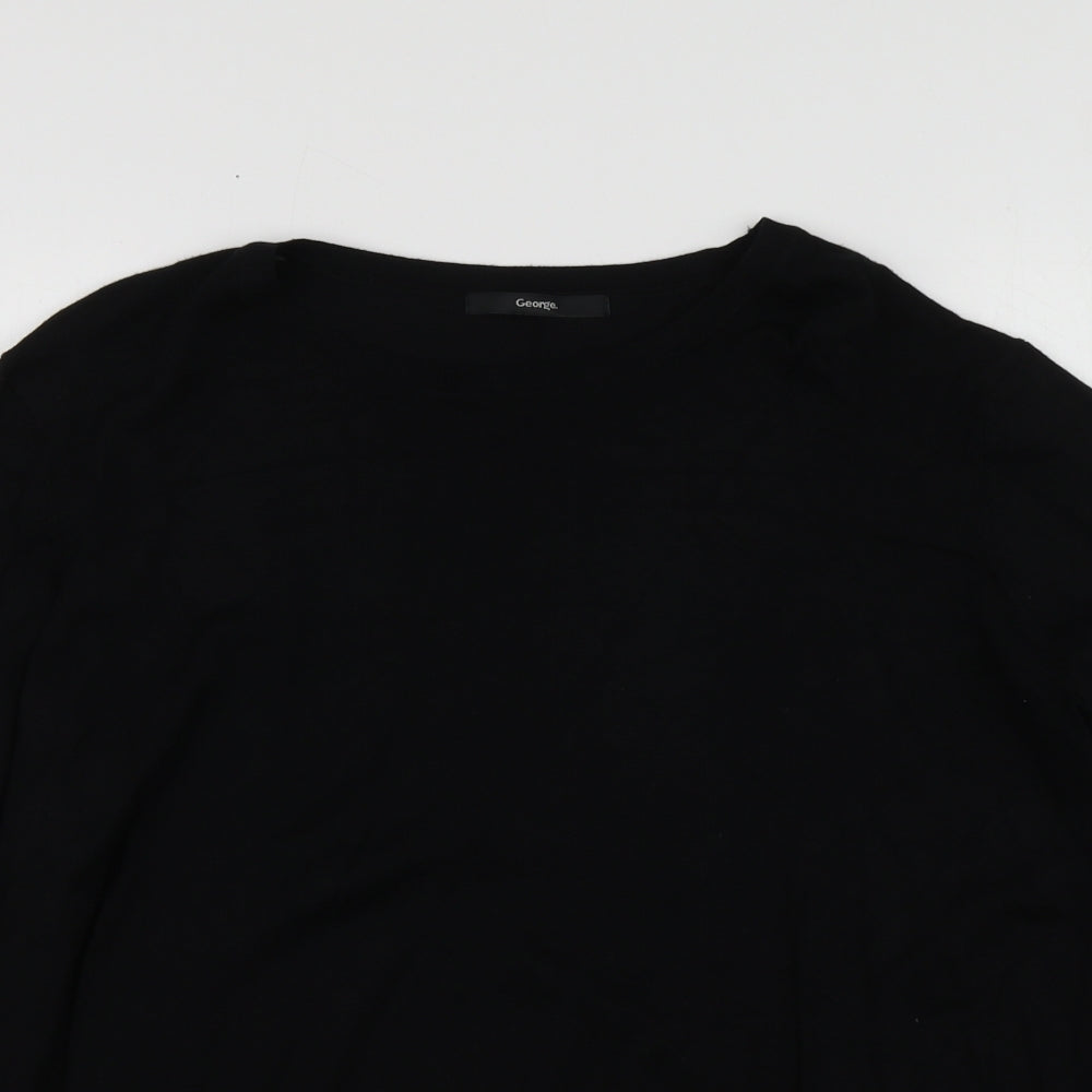 George Womens Black Round Neck  Viscose Pullover Jumper Size 18