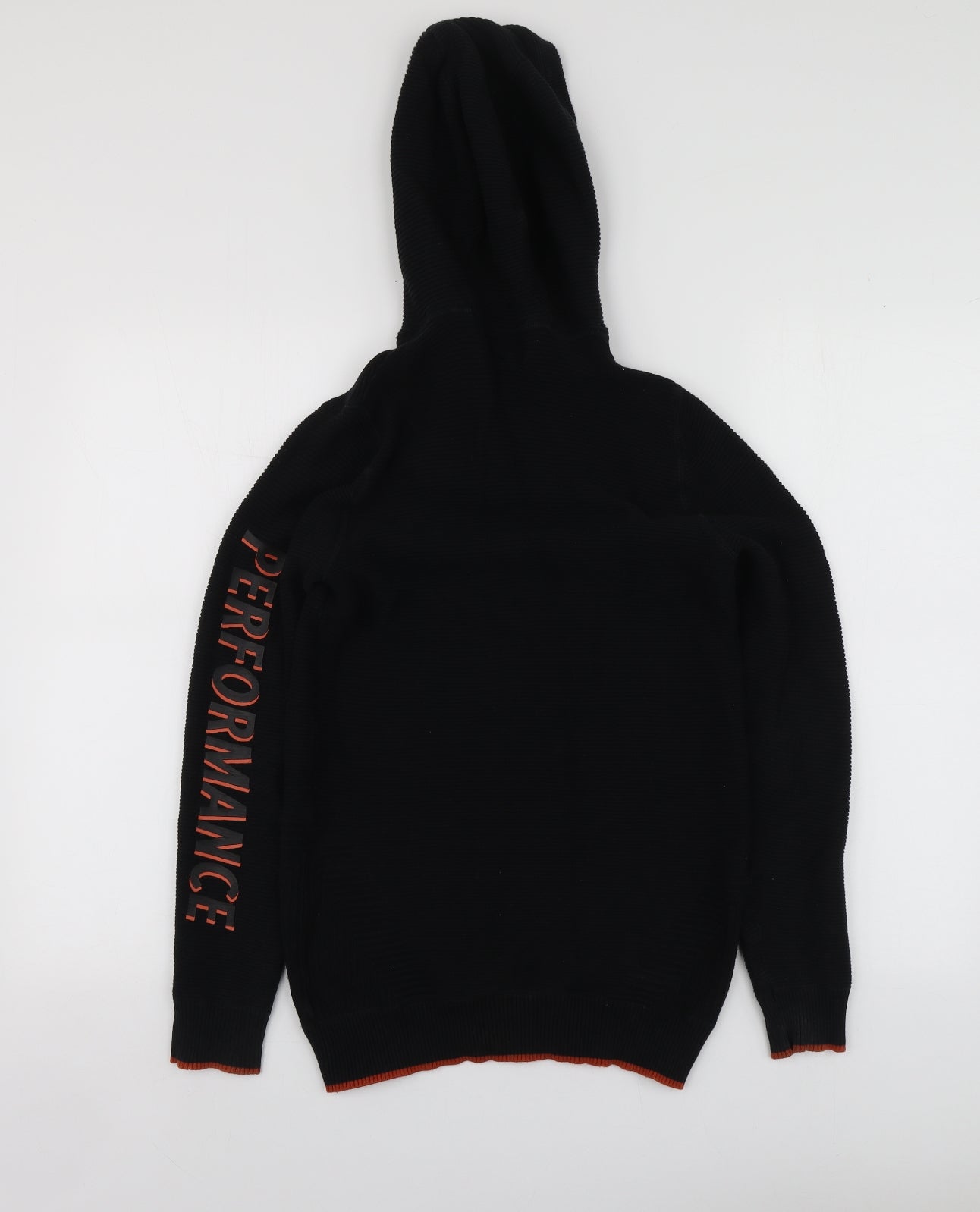 NEXT Boys Black High Neck Geometric Cotton Pullover Jumper Size 11 Years