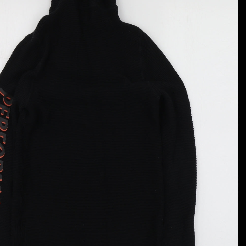 NEXT Boys Black High Neck Geometric Cotton Pullover Jumper Size 11 Years