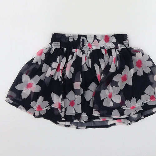 Young Dimension Girls Blue Floral Polyester Skater Skirt Size 3-4 Years  Regular