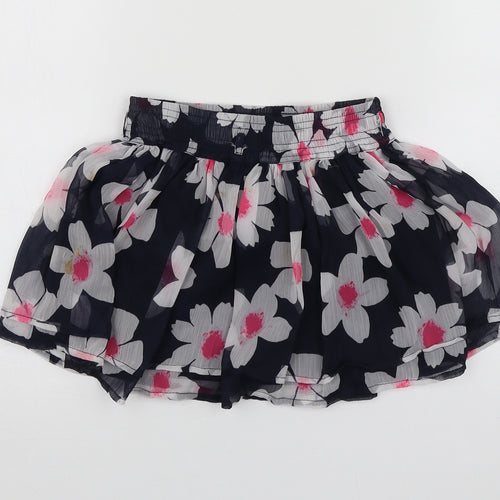 Young Dimension Girls Blue Floral Polyester Skater Skirt Size 3-4 Years  Regular