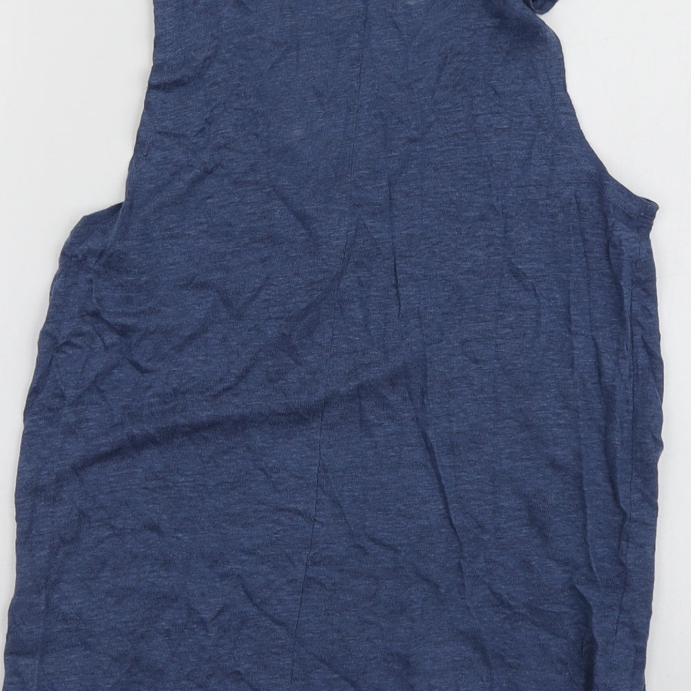 Zara Womens Blue  Cotton Basic T-Shirt Size S Round Neck