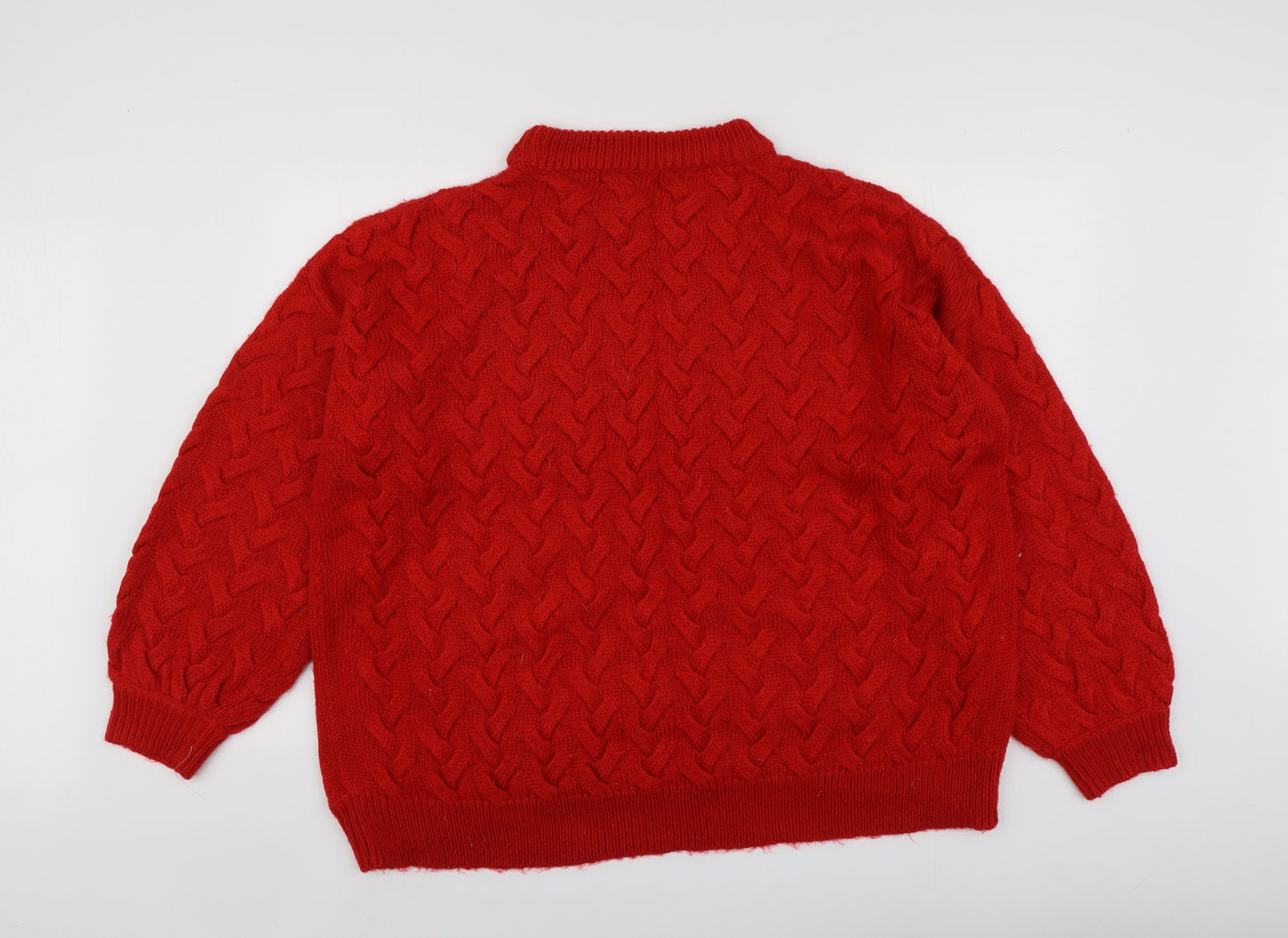 George Womens Orange Round Neck  Acrylic Pullover Jumper Size XL