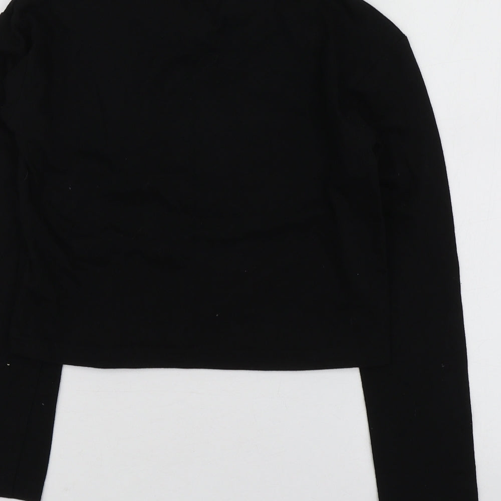 Firetrap Girls Black Geometric Cotton Basic T-Shirt Size 9-10 Years Round Neck