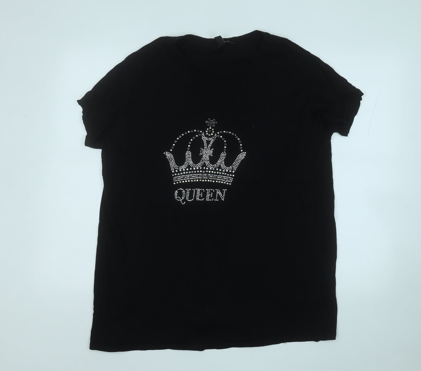 New Look Womens Black  Cotton Basic T-Shirt Size 20 Round Neck - Queen