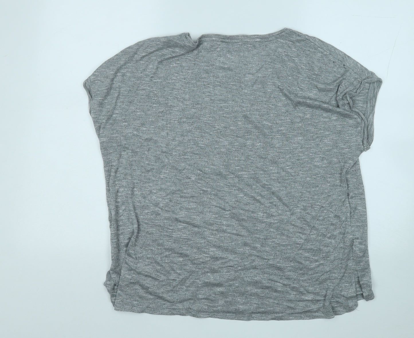 Papaya Womens Grey  Viscose Basic T-Shirt Size 20 Round Neck