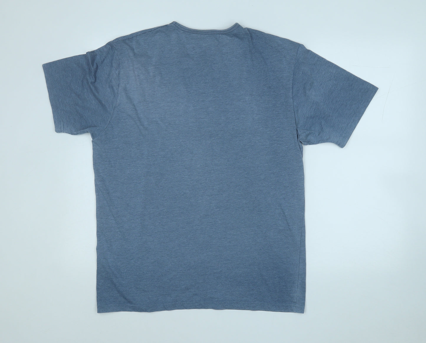 Dunnes Stores Mens Blue  Polyester  T-Shirt Size M V-Neck