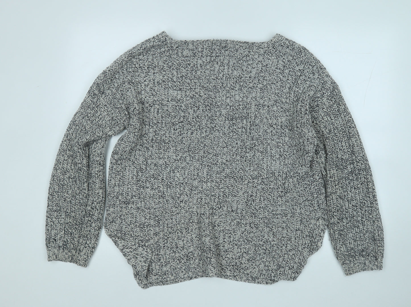 F&F Womens Black V-Neck  Acrylic Pullover Jumper Size 12
