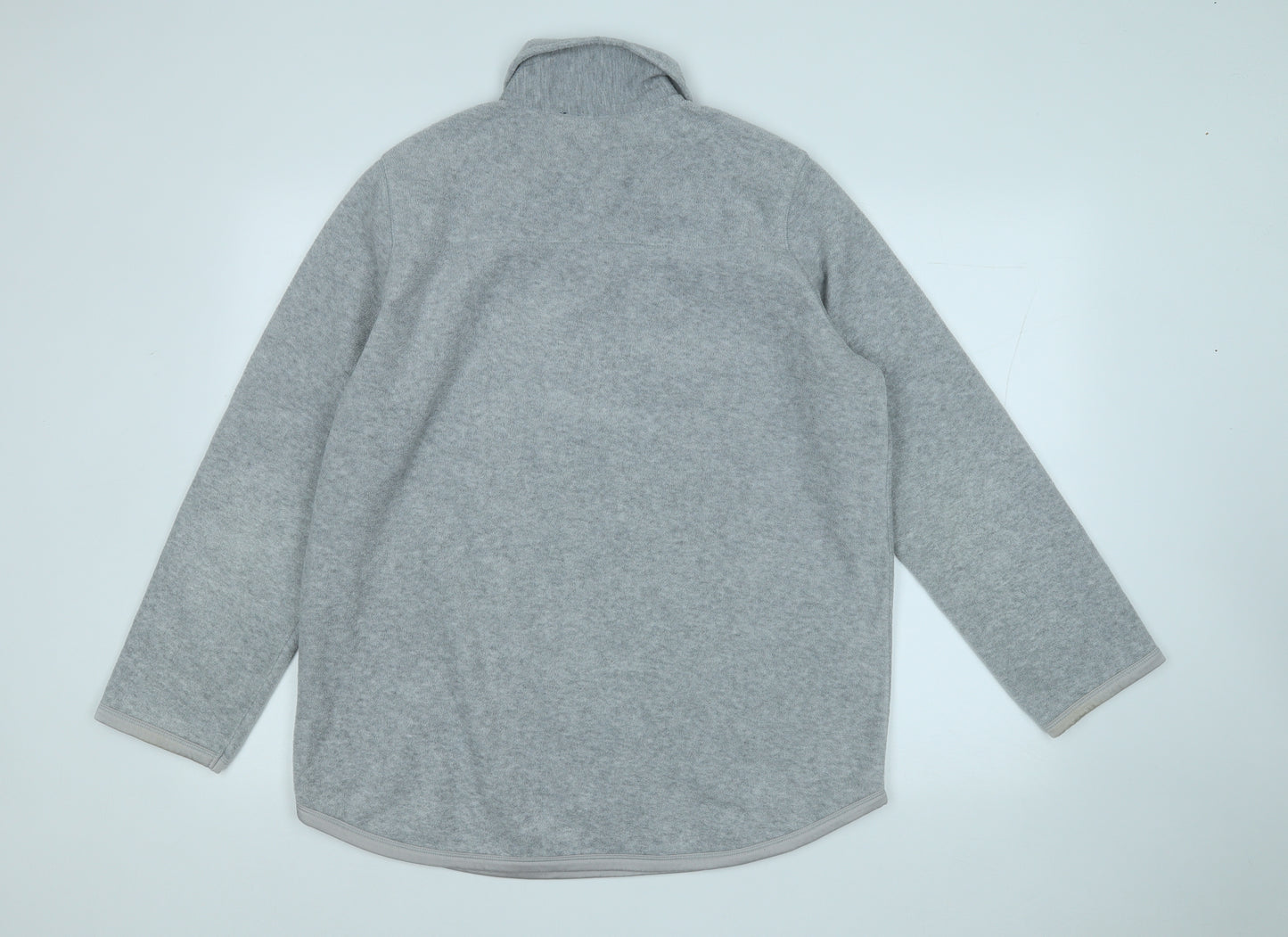 DASH Womens Grey Collared Geometric Polyester Pullover Jumper Size 12