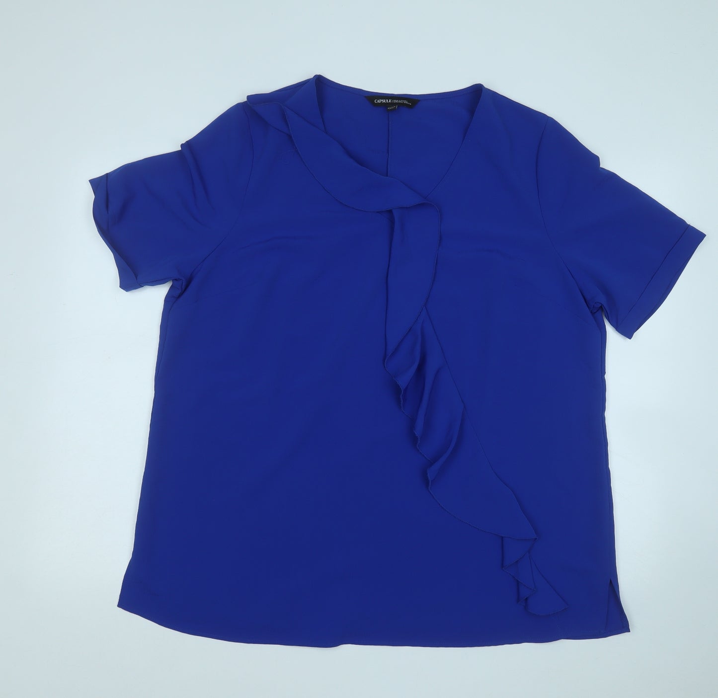 Capsule Womens Blue  Polyester Basic Blouse Size 20 V-Neck
