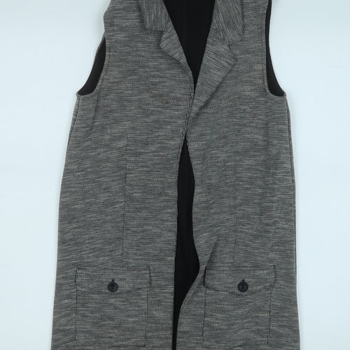 Miss Selfridge Womens Grey Collared  Polyester Cardigan Jumper Size 8
