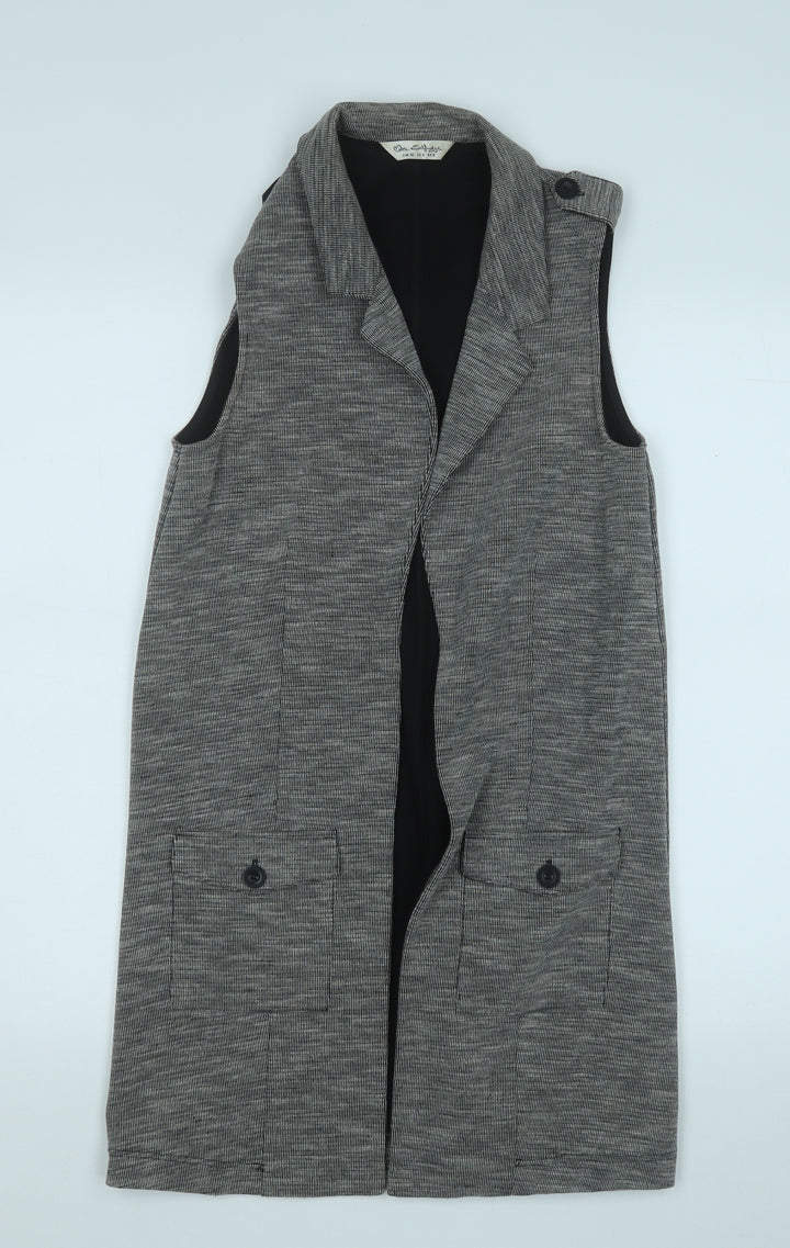Miss Selfridge Womens Grey Collared  Polyester Cardigan Jumper Size 8