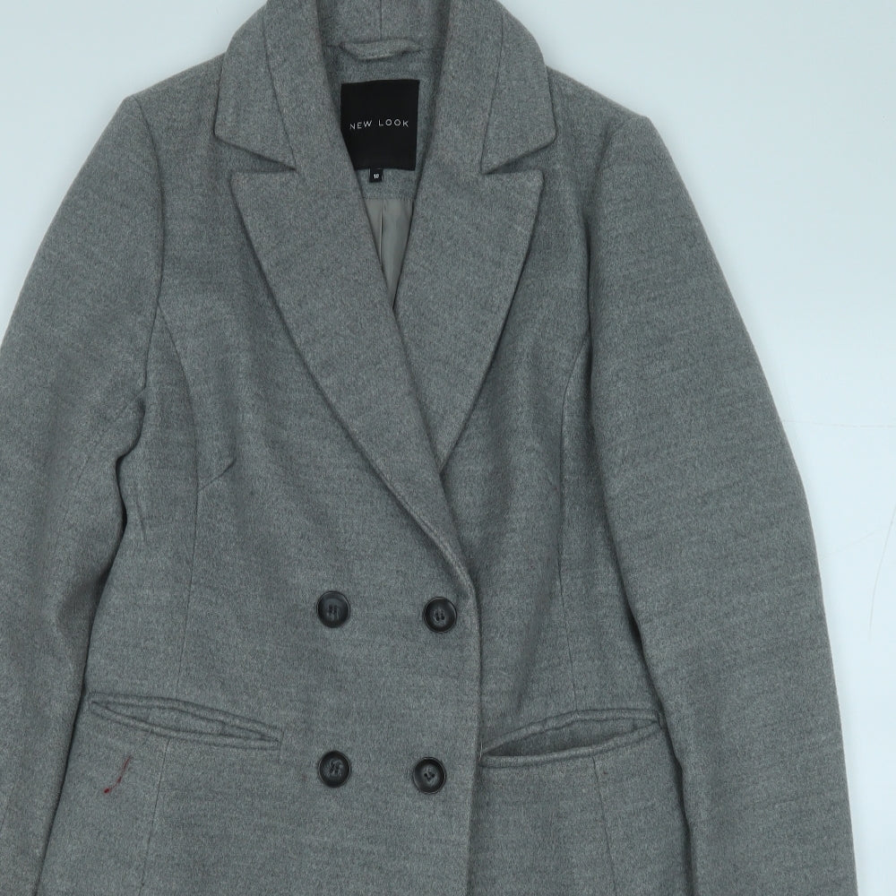 New Look Womens Grey   Trench Coat Coat Size 10