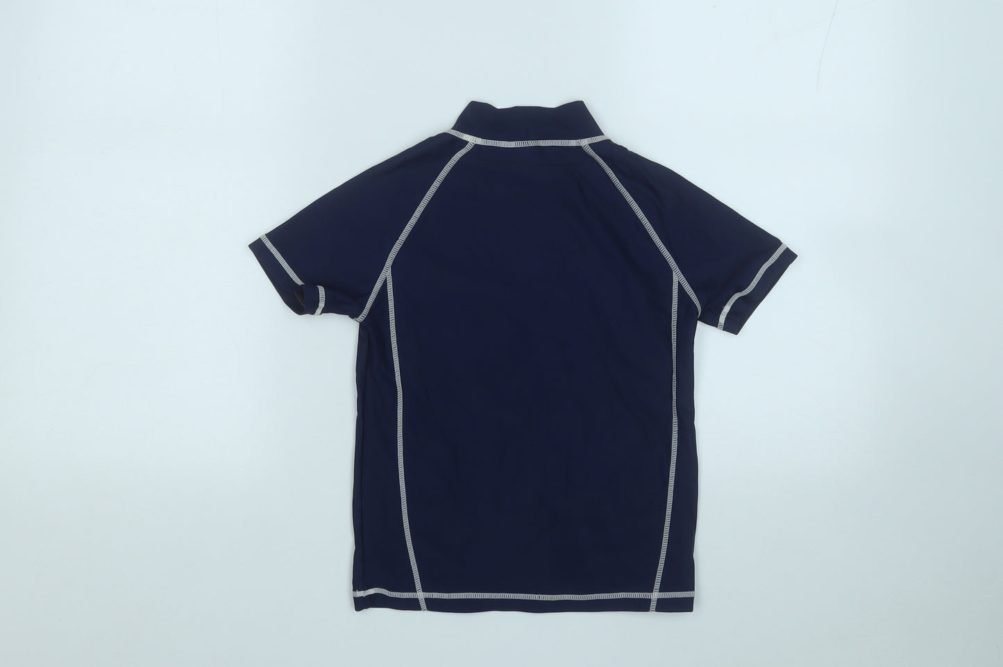 NEXT Boys Blue  Nylon Basic T-Shirt Size 7 Years Mock Neck