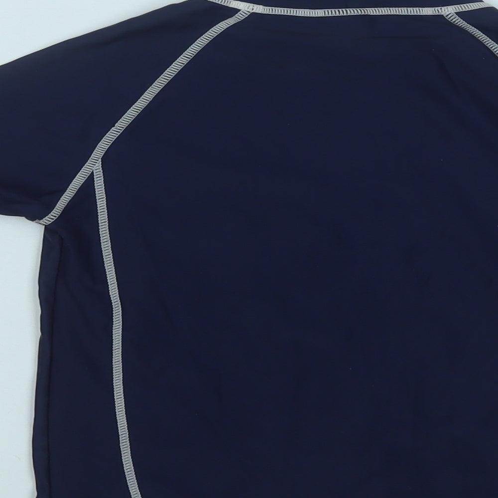 NEXT Boys Blue  Nylon Basic T-Shirt Size 7 Years Mock Neck