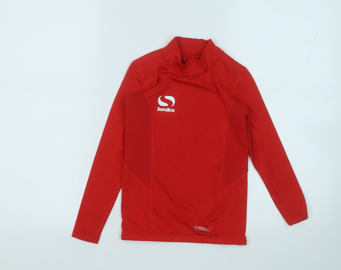 Sondico Boys Red  Polyester Basic T-Shirt Size 7-8 Years Round Neck