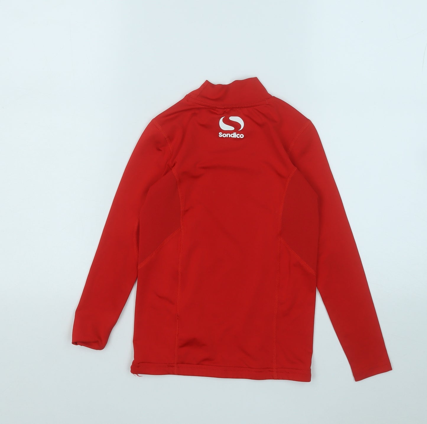 Sondico Boys Red  Polyester Basic T-Shirt Size 7-8 Years Round Neck