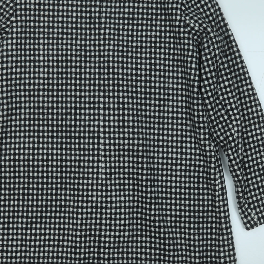 Primark Womens White Plaid  Trench Coat Coat Size 14