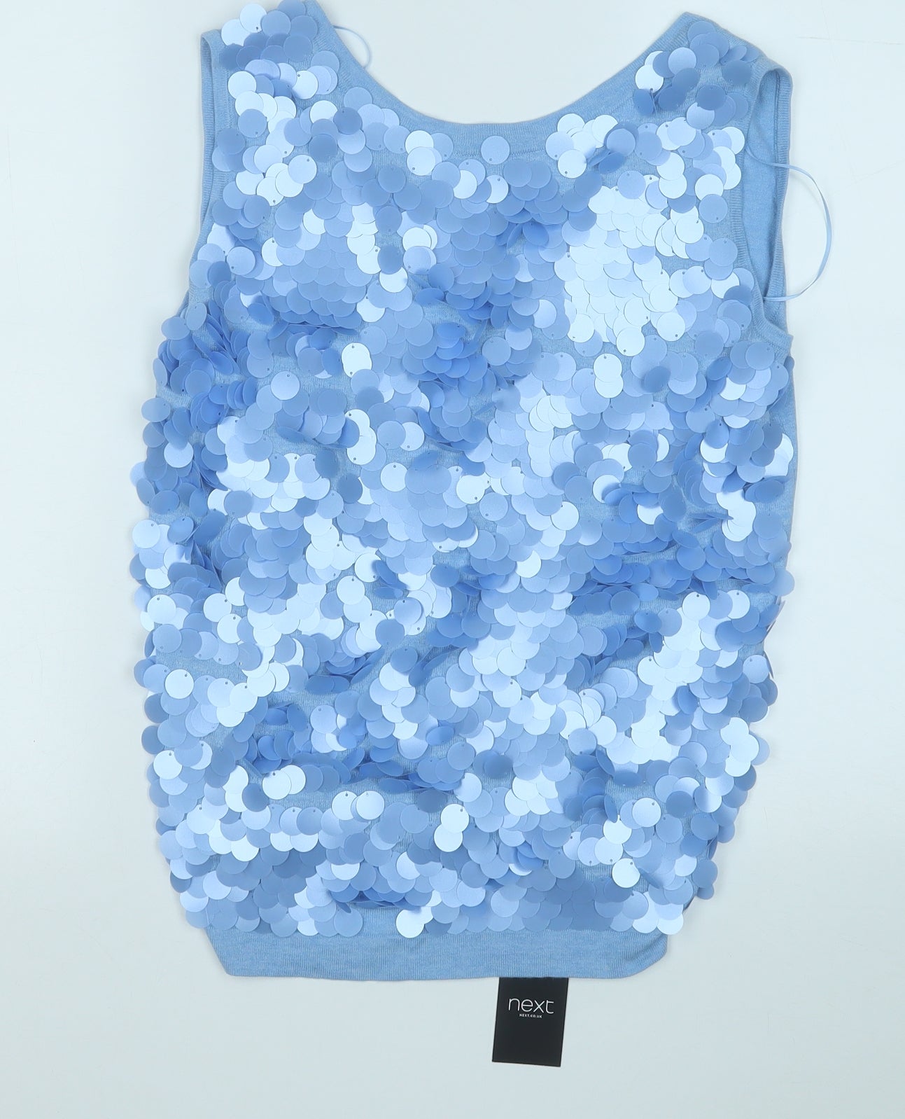 NEXT Womens Blue V-Neck  Viscose Vest Jumper Size 10