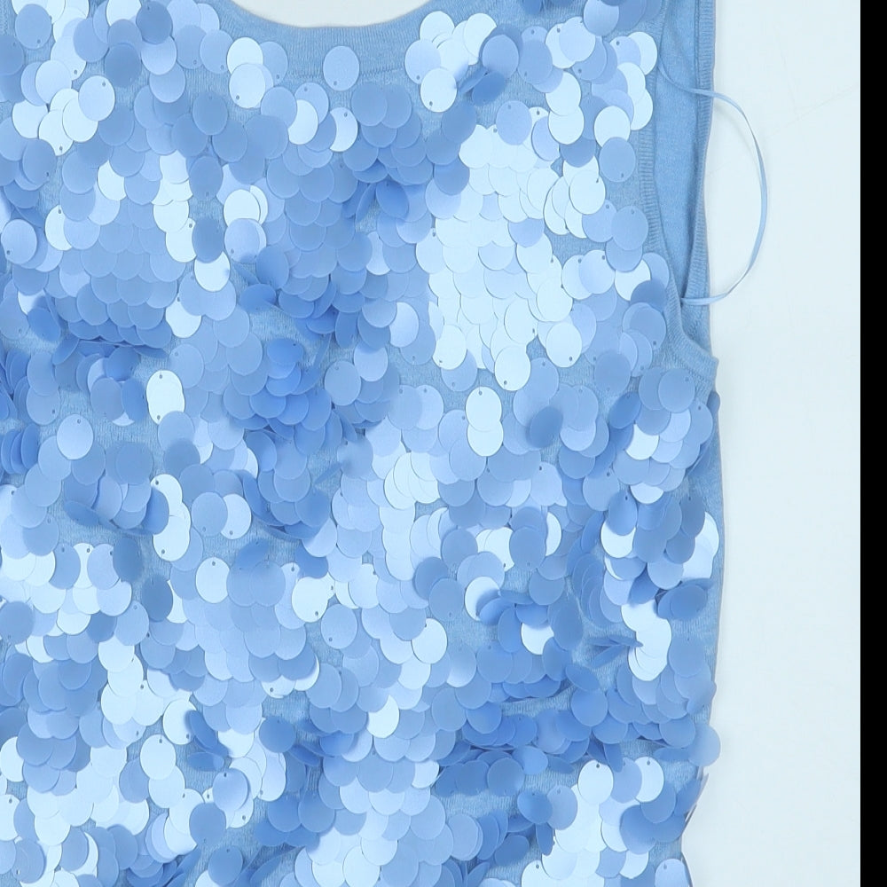 NEXT Womens Blue V-Neck  Viscose Vest Jumper Size 10