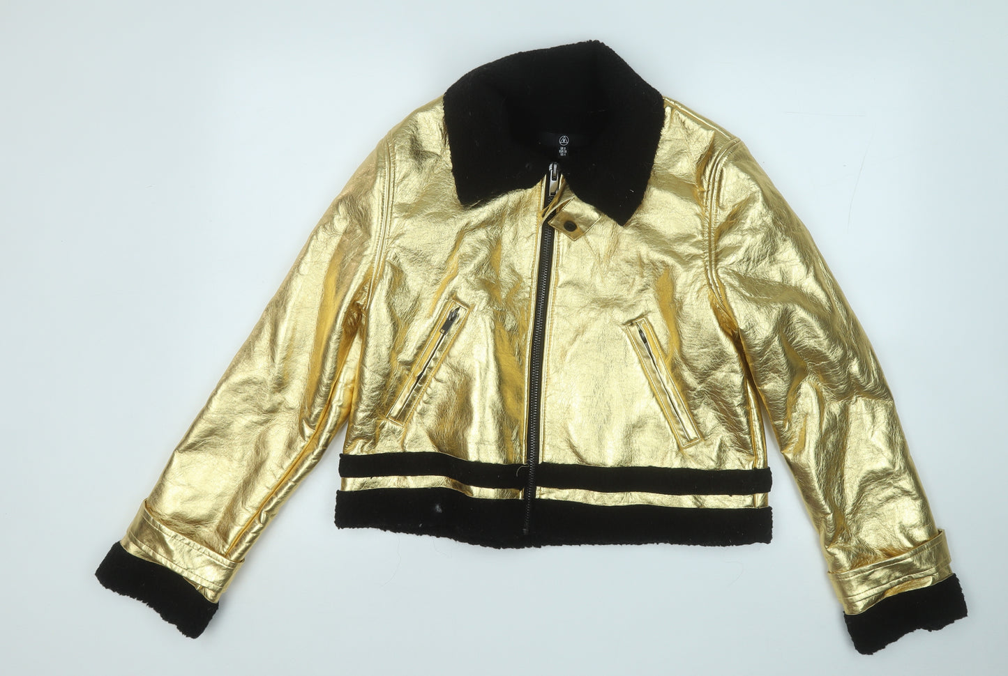 Missguided Womens Gold   Jacket  Size 8