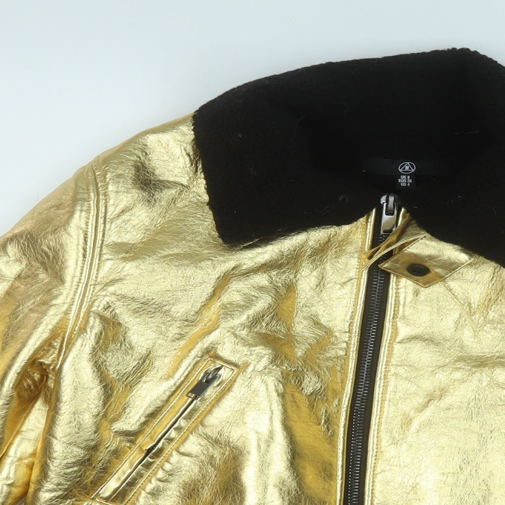 Missguided Womens Gold   Jacket  Size 8