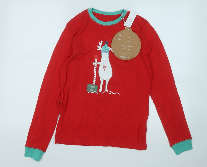 Dunnes Stores Womens Red Cotton Basic T-Shirt Size S Round Neck