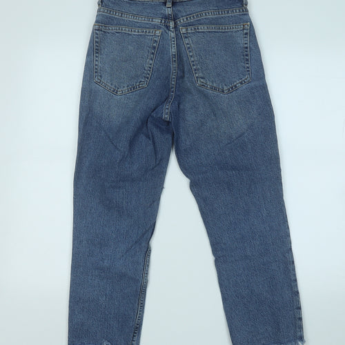 Topshop Womens Blue  Cotton Straight Jeans Size 25 in L30 in Regular
