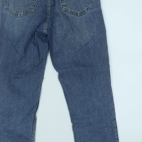 Topshop Womens Blue  Cotton Straight Jeans Size 25 in L30 in Regular