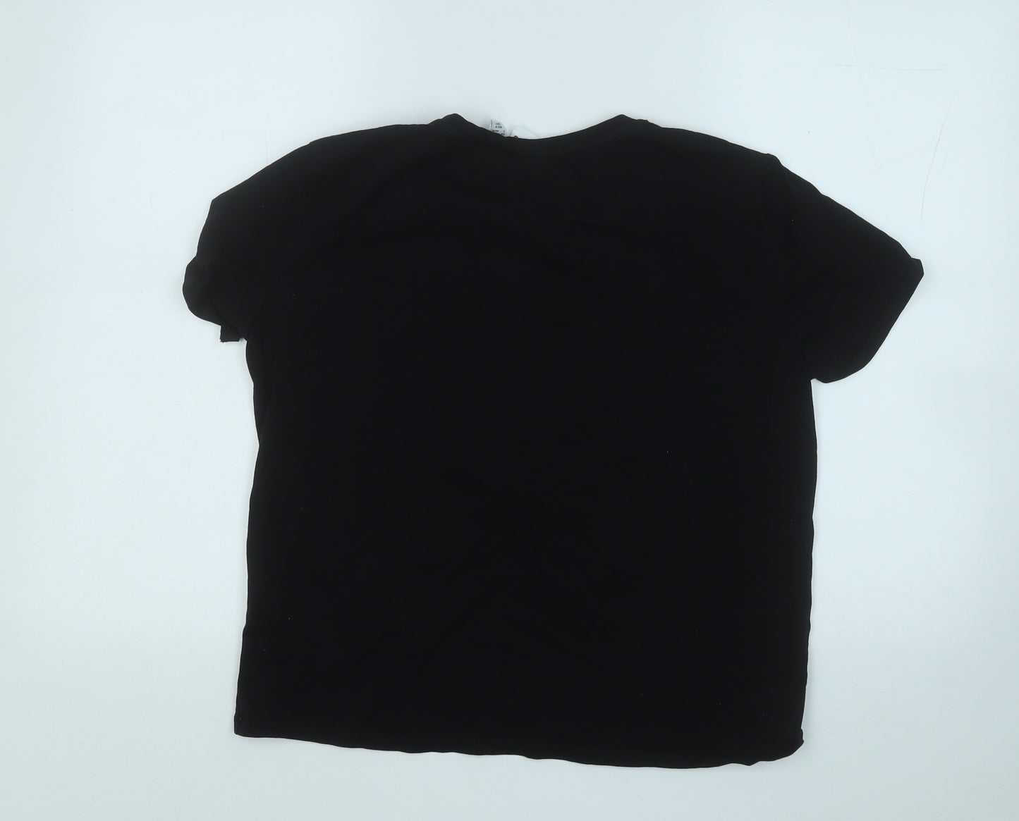 Primark Womens Black  Cotton Basic T-Shirt Size 12 Round Neck - GREMLINS