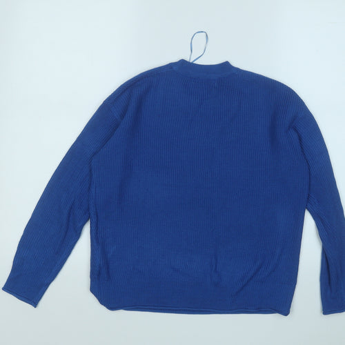 TIFFOSI Womens Blue Round Neck  Acrylic Pullover Jumper Size XS