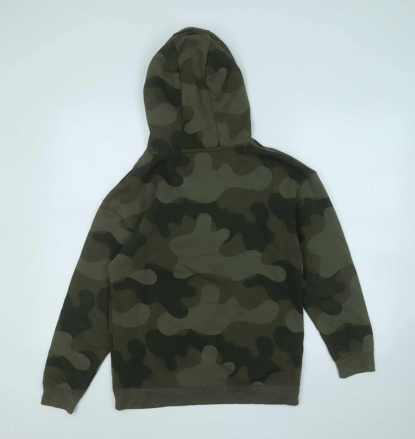 Primark Boys Green Camouflage Cotton Pullover Hoodie Size 12-13 Years   - Iconic