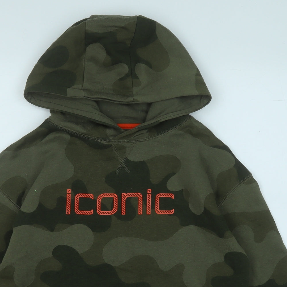 Primark Boys Green Camouflage Cotton Pullover Hoodie Size 12-13 Years   - Iconic