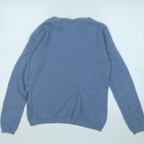 TIFFOSI Womens Blue Round Neck  Cotton Pullover Jumper Size M
