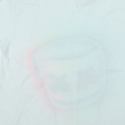 Gildan Boys White  Cotton Basic T-Shirt Size L Round Neck  - Marshmallow
