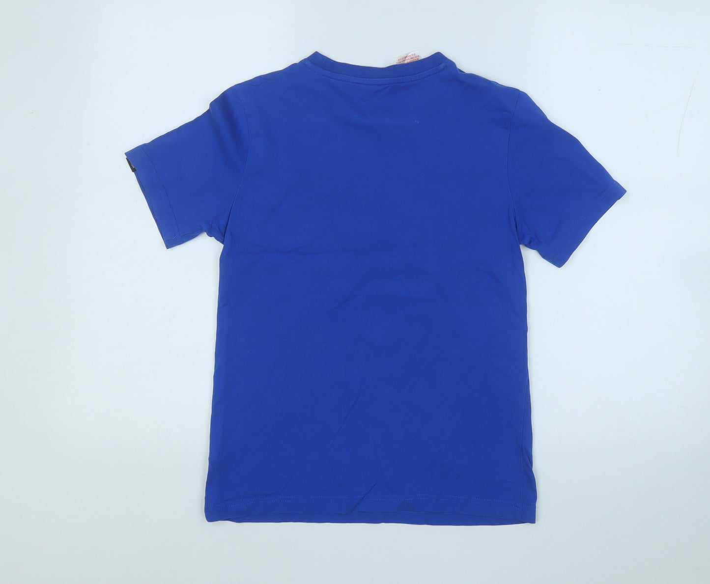 adidas Boys Blue  Cotton Basic T-Shirt Size 11-12 Years Round Neck