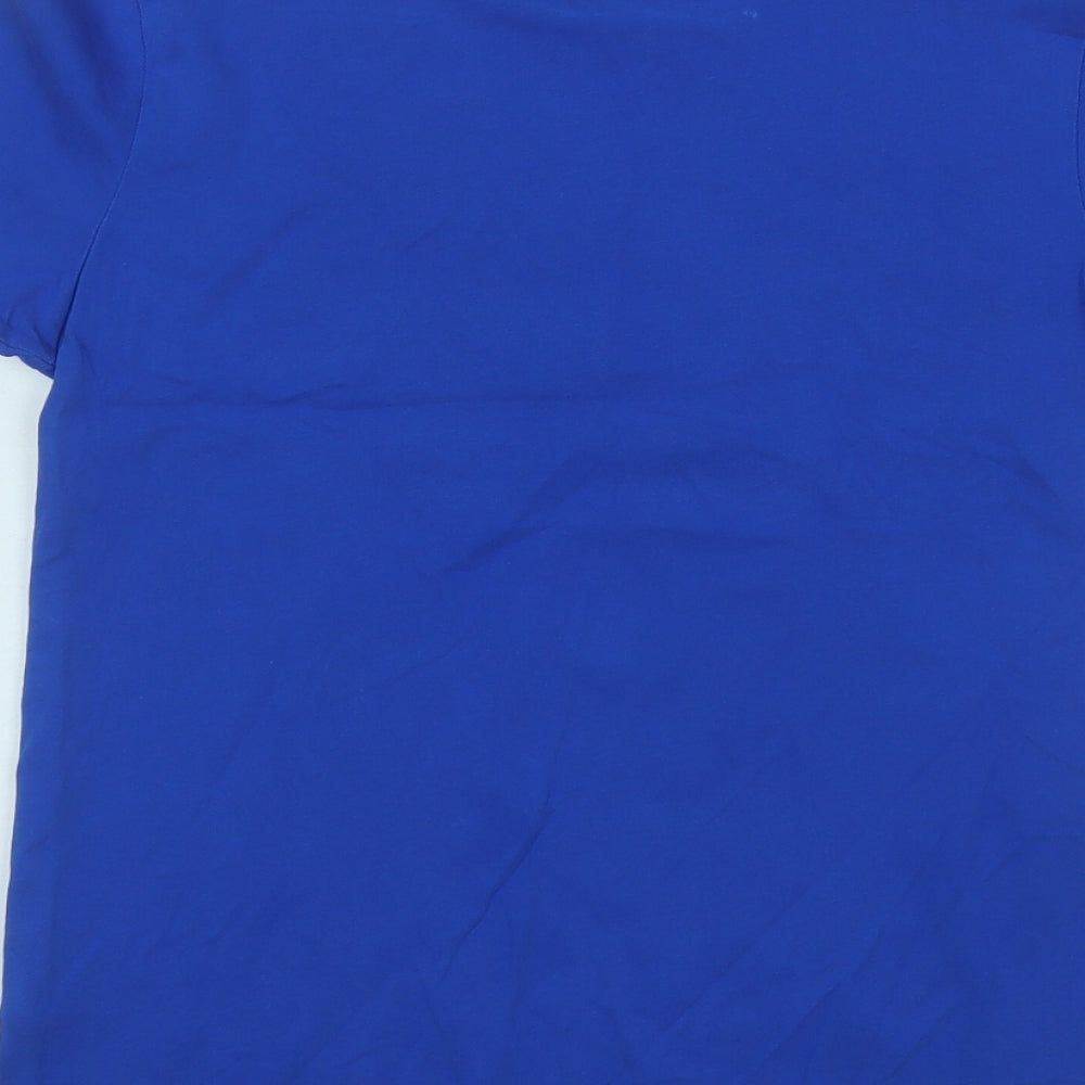 adidas Boys Blue  Cotton Basic T-Shirt Size 11-12 Years Round Neck