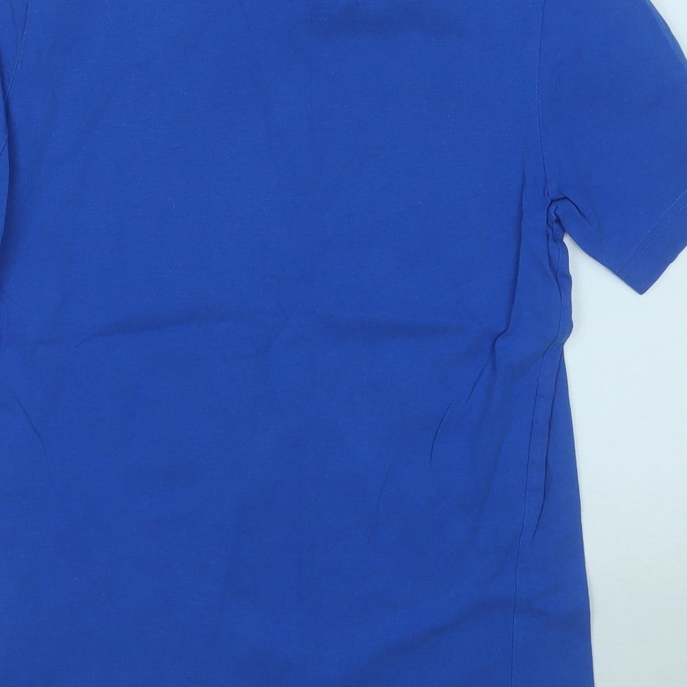adidas Boys Blue  Cotton Basic T-Shirt Size 11-12 Years Round Neck