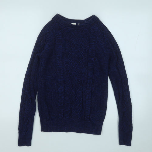Gap Womens Blue Round Neck  Cotton Pullover Jumper Size XS