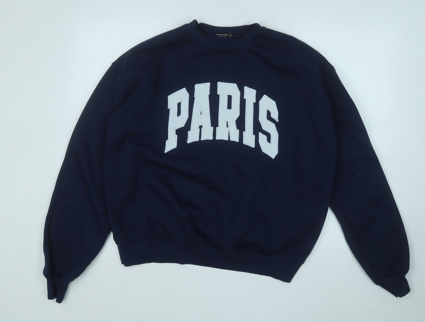 Stradivarius Womens Blue  Polyester Pullover Sweatshirt Size S   - Paris