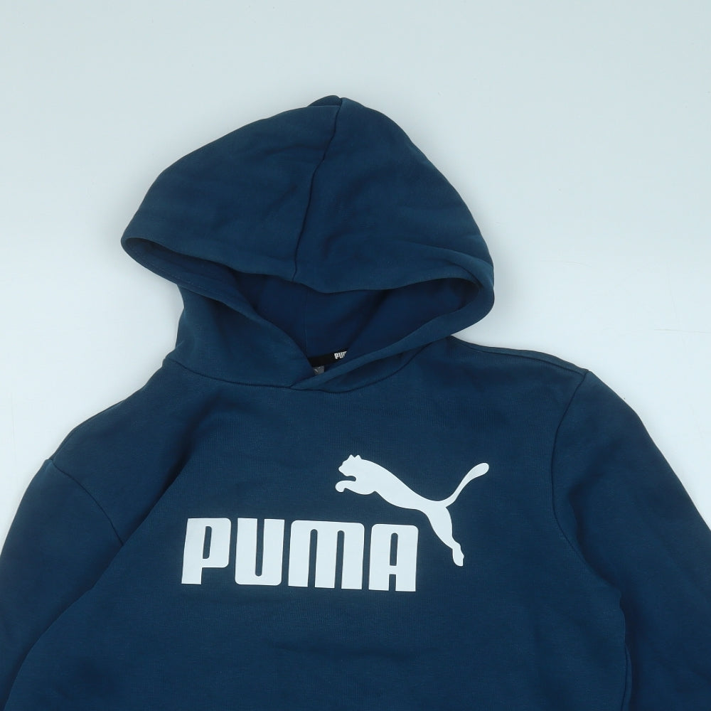 PUMA Boys Blue  Cotton Pullover Hoodie Size 15-16 Years