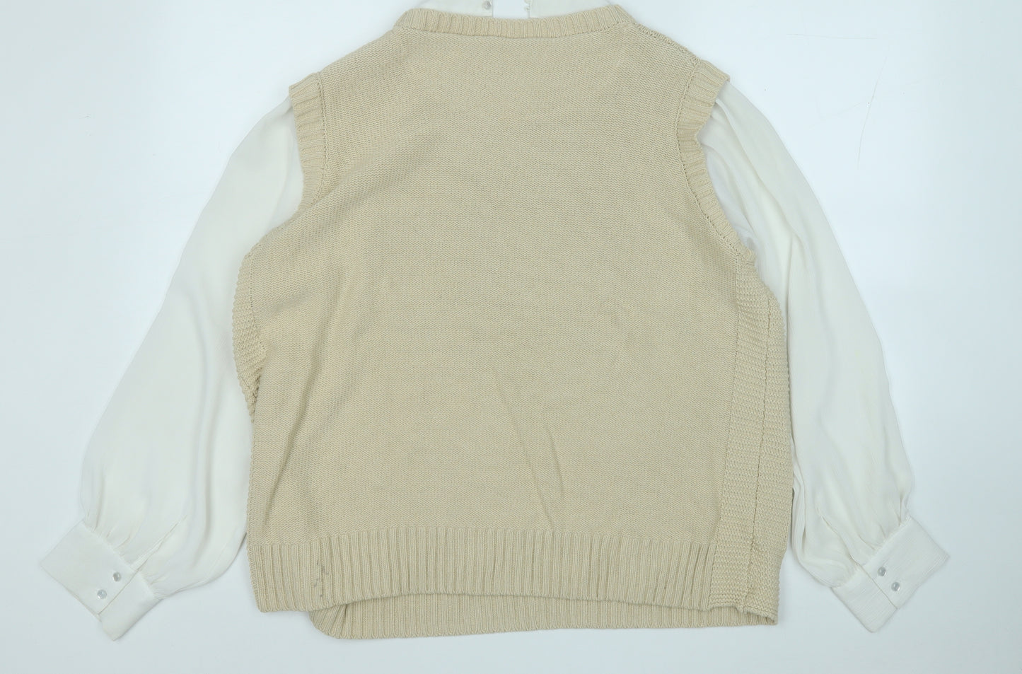 NEXT Womens Beige Round Neck  Cotton Pullover Jumper Size L