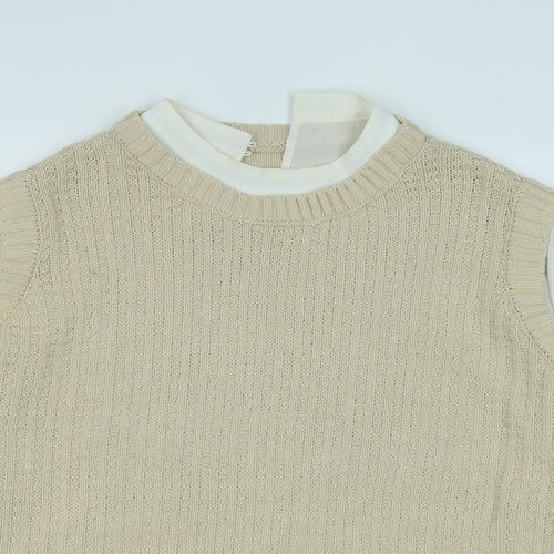 NEXT Womens Beige Round Neck  Cotton Pullover Jumper Size L