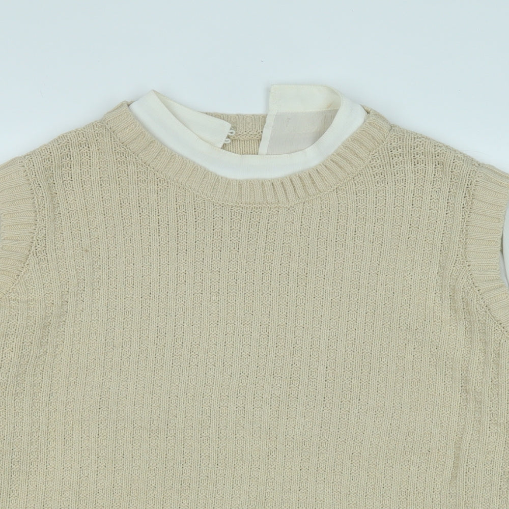 NEXT Womens Beige Round Neck  Cotton Pullover Jumper Size L