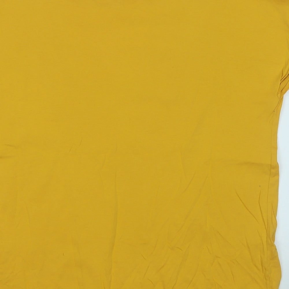 NEXT Womens Yellow  Cotton Basic T-Shirt Size 16 Round Neck